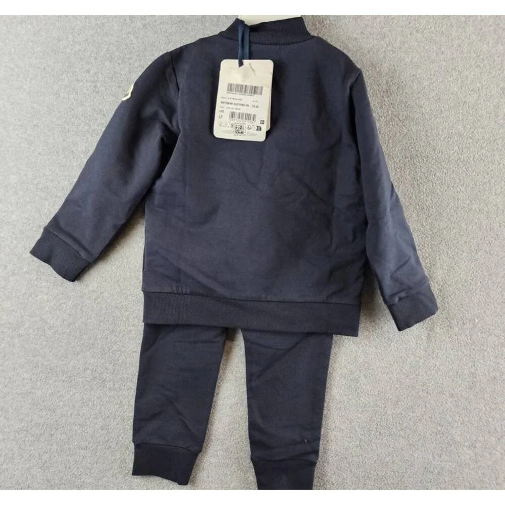 Moncler Cotton Blend Full Zip Sweatshirt & Sweatpants Set Boys 3A Navy L/S